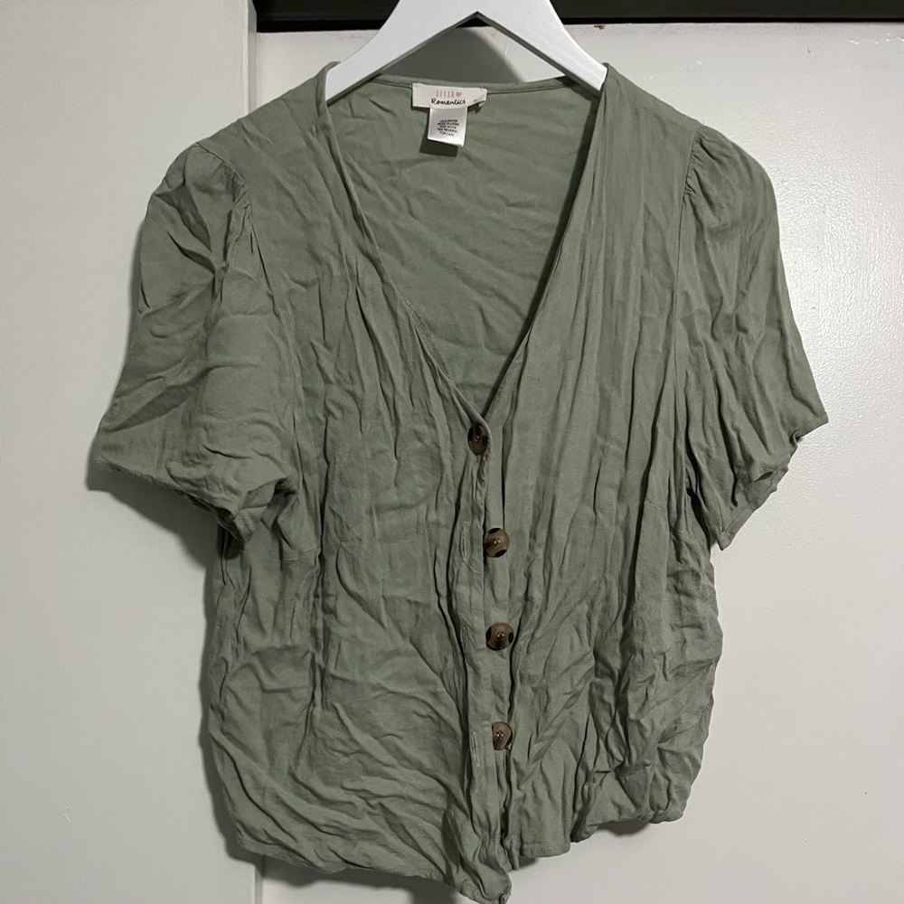 Sage green button down